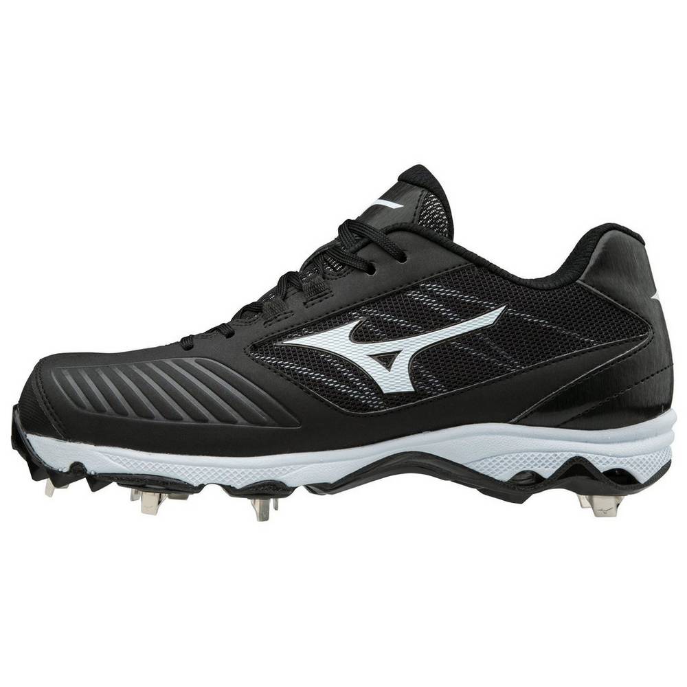 Womens Mizuno 9-Spike Advanced Sweep 4 Low Metal Softball Cleats Black/White Philippines (UXTBZY420)